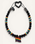 Collier Pride noir pour chien Midnight Pride avec perles noires brillantes et drapeau rainbow – Zag & Wag